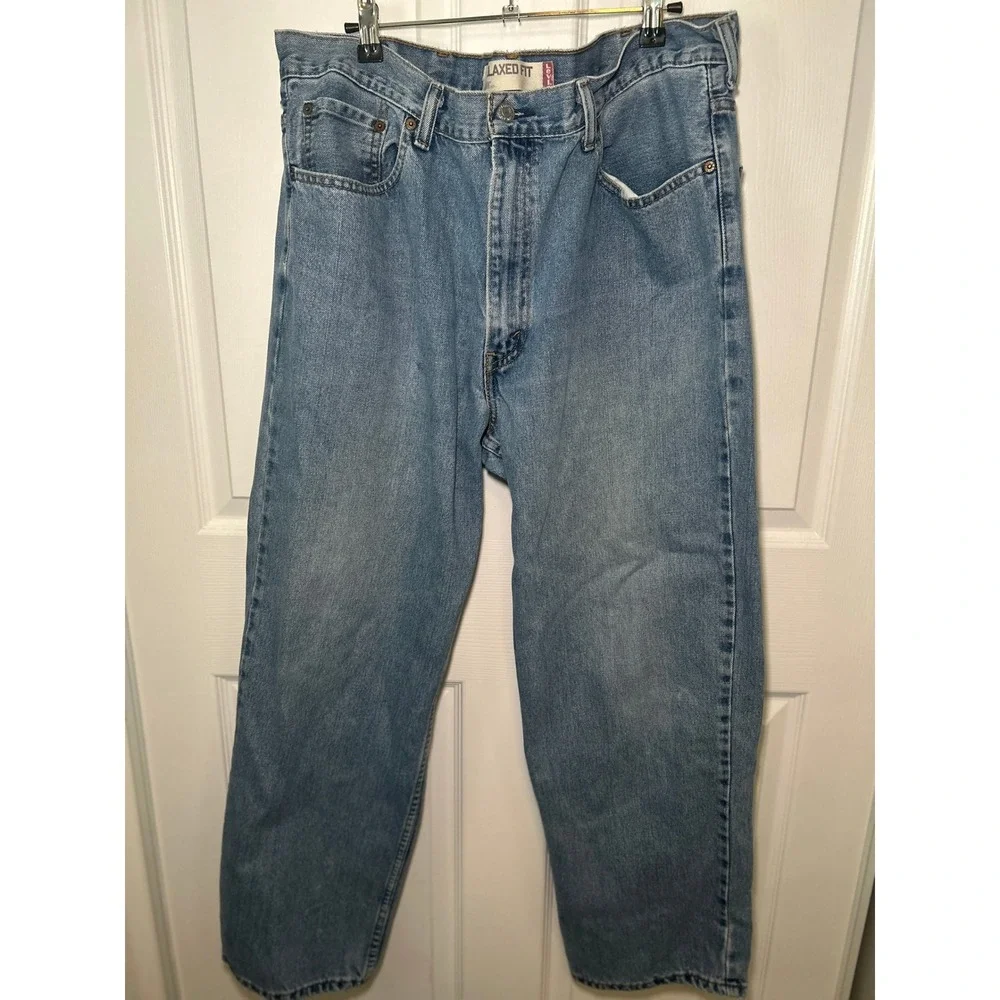 Vintage Levi's 550 Relaxed Fit Jeans Men's 90s Y2K Light Wash Mens 38x30 Tapered
